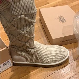 Classic argyle knit cream UGGS